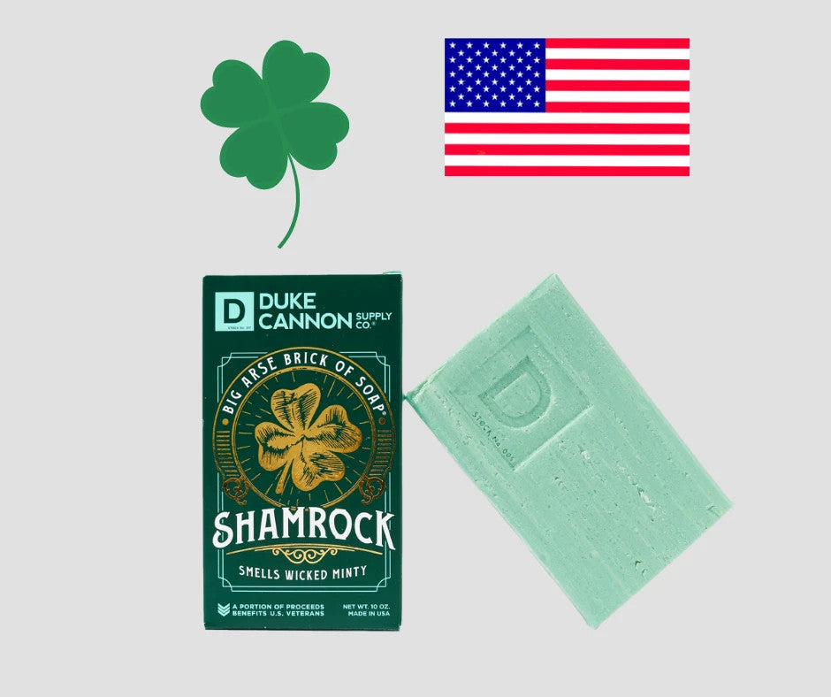 Duke Cannon Shamrock Big Arse Brick of Minty Soap 10 oz - New