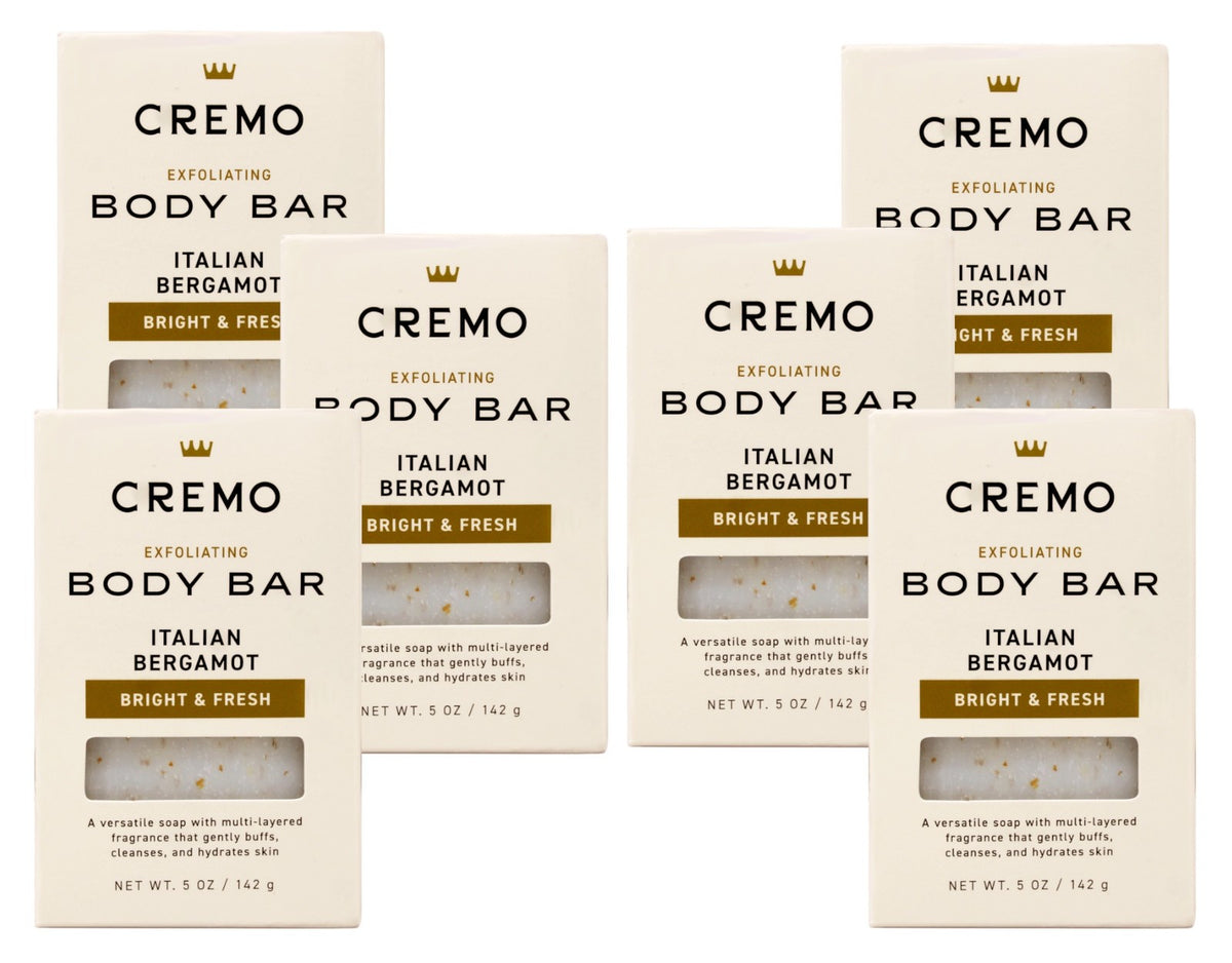 Exfoliating Body Bar for Men with Italian Bergamot - 6 Pack, 5 oz Each