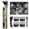 Men's Cordless Beard & Mustache Trimmer with LED Display, Adjustable Lengths