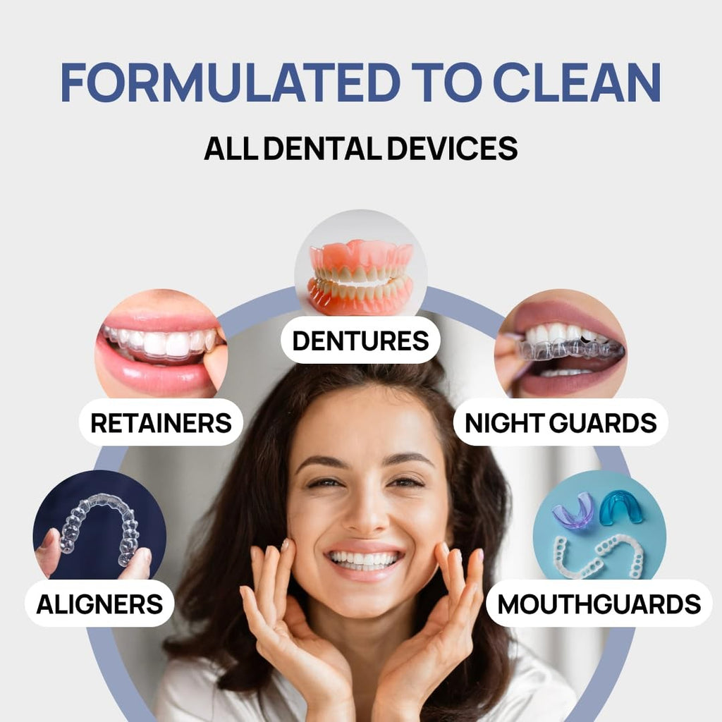 Retainer & Denture Cleaner Powder 22 Pack for All Dental Appliances - Mint Flavor