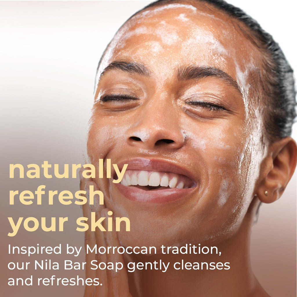 Natural Elephant Moroccan Nila Bar Soap 3.52oz - Handcrafted Facial & Body Cleansing Bar with Indigo & Olive Oil