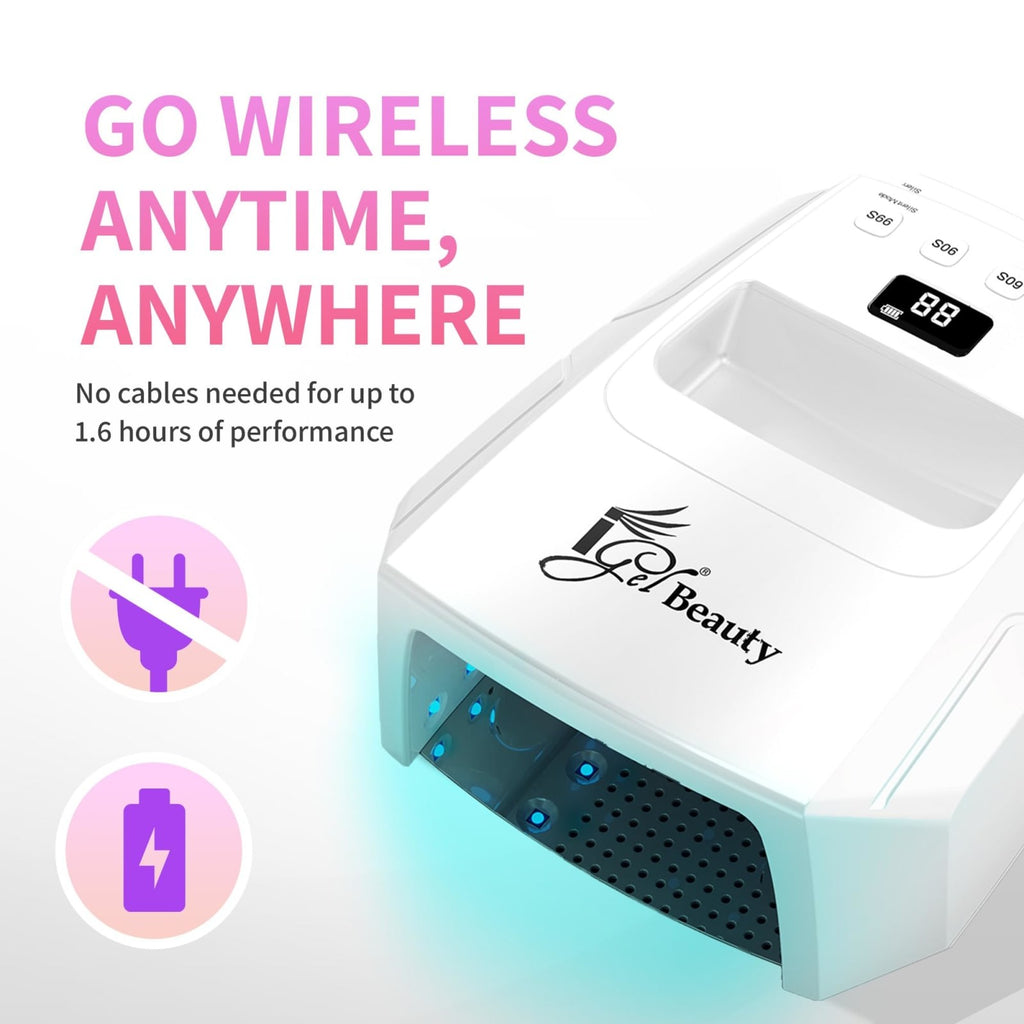 Cordless 48W UV LED Nail Lamp with Timer for Gel Polish and Builder Gel
