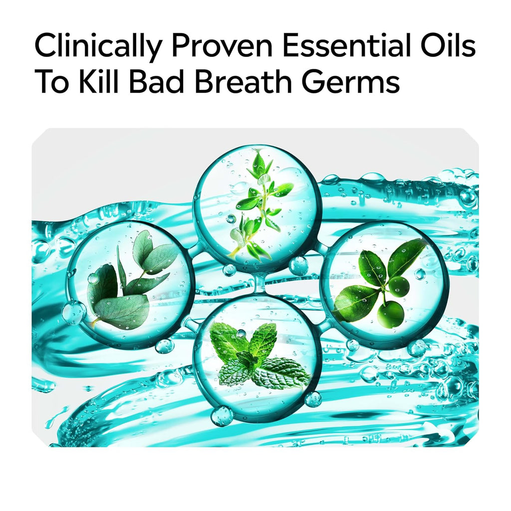 Antiseptic Mouthwash with Whitening Protection for Fresh Breath and Gum Health