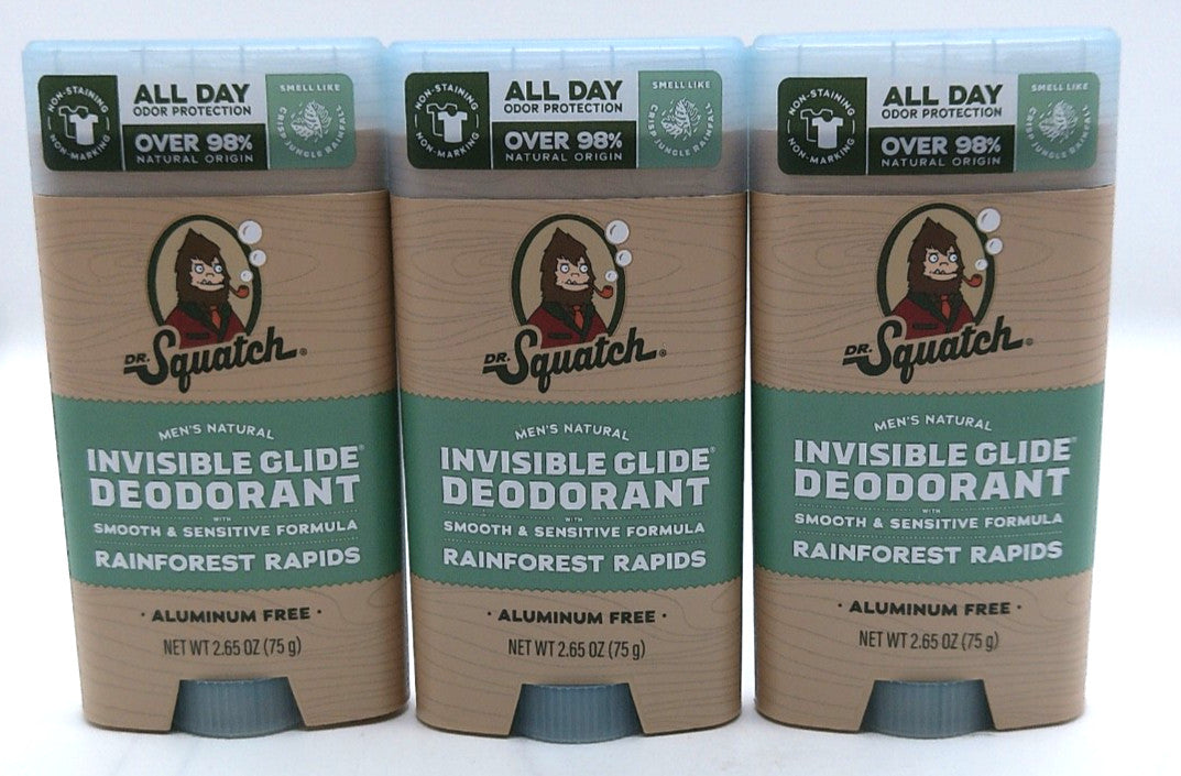 Men's Natural Invisible Glide Deodorant Rainforest Rapids 2.65 Oz - Pack of 3