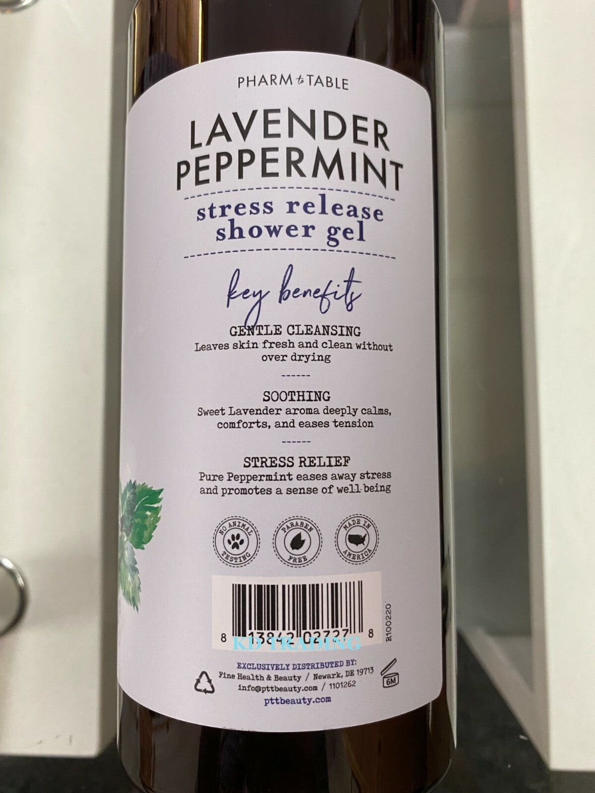 (2-Pack) Stress Relief Lavender Peppermint Shower Gel - Soothing Body Wash for Relaxation