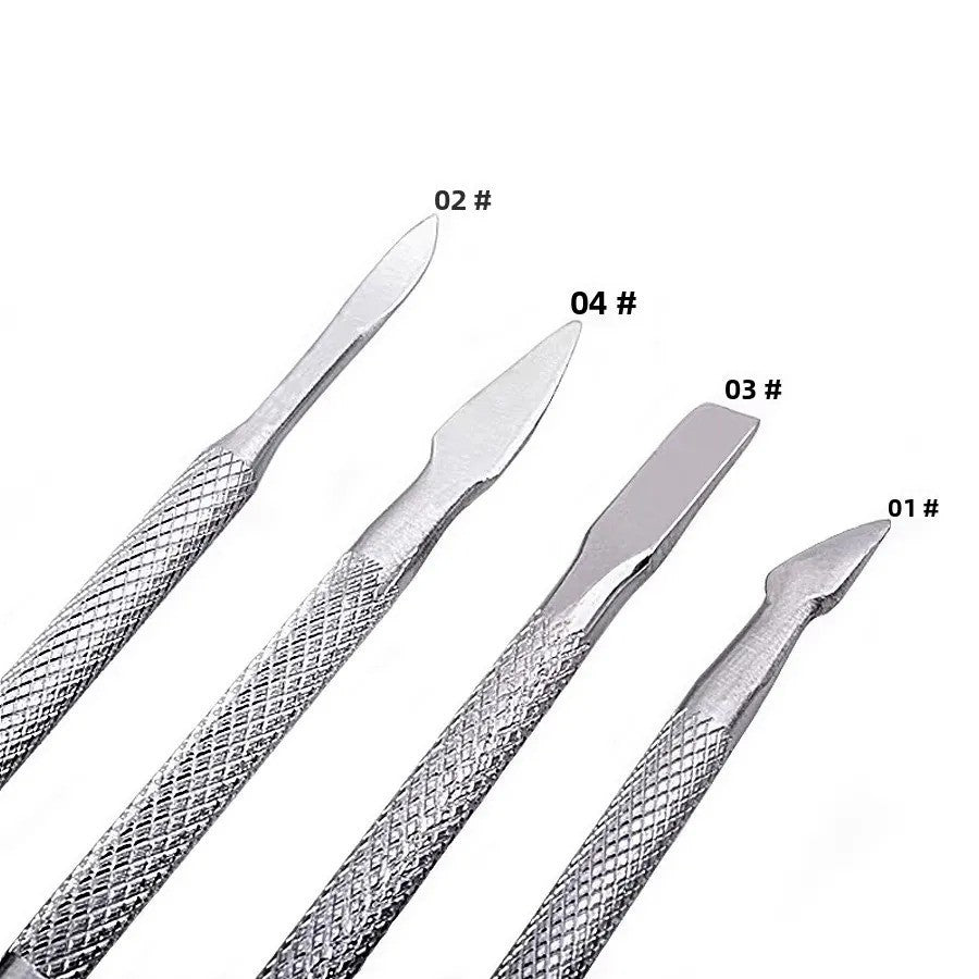 4-Piece Stainless Steel Cuticle Remover Nail Pusher Manicure Tool Set