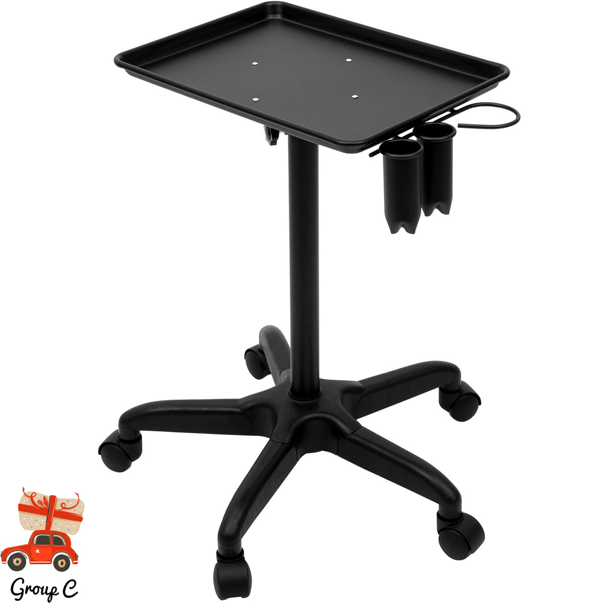 Salon Trolley Hairdressing Cart with Adjustable Height & Large Tray
