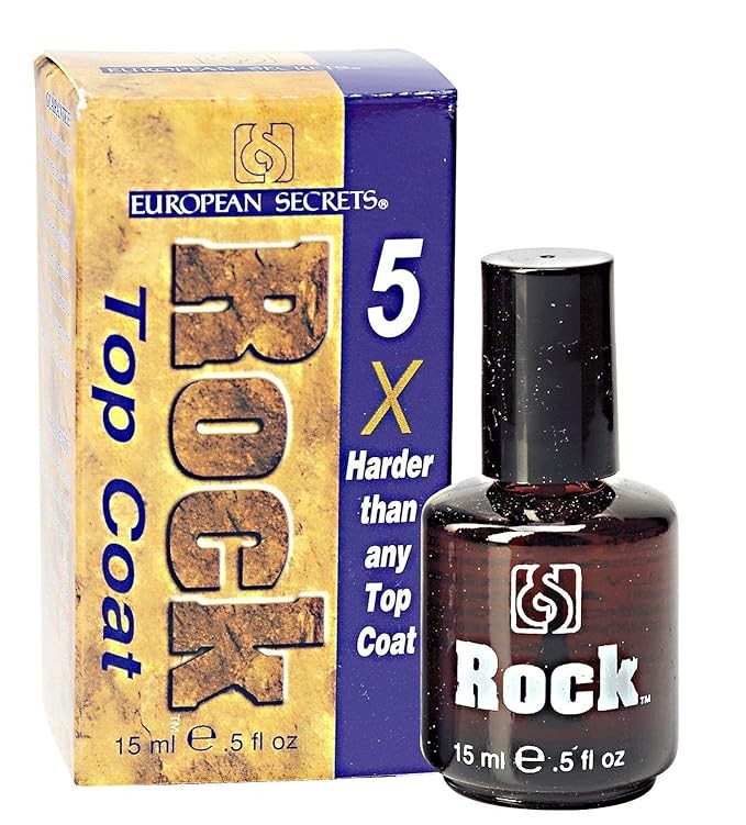 European Secrets Rock Top Coat - 14ml Ultra-Durable Glossy Nail Finish
