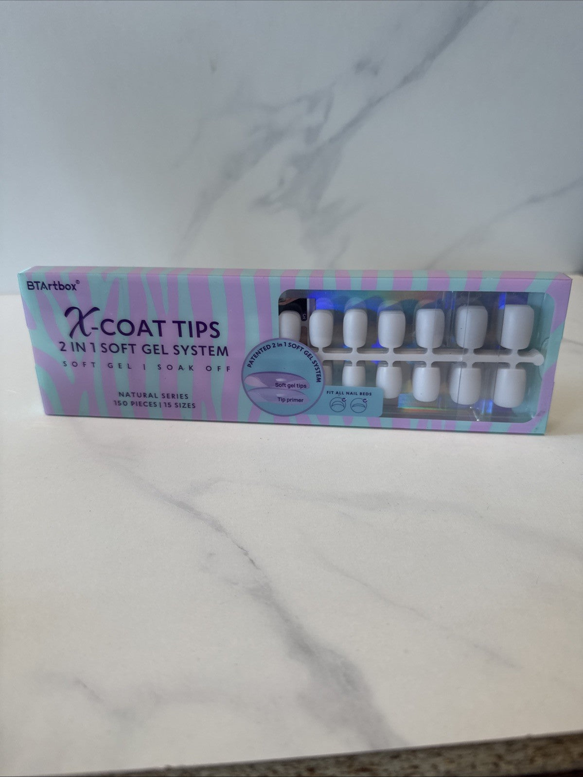 Nail Tips 150 Pcs 15 Sizes Soft Gel System Artificial Nails False Tips