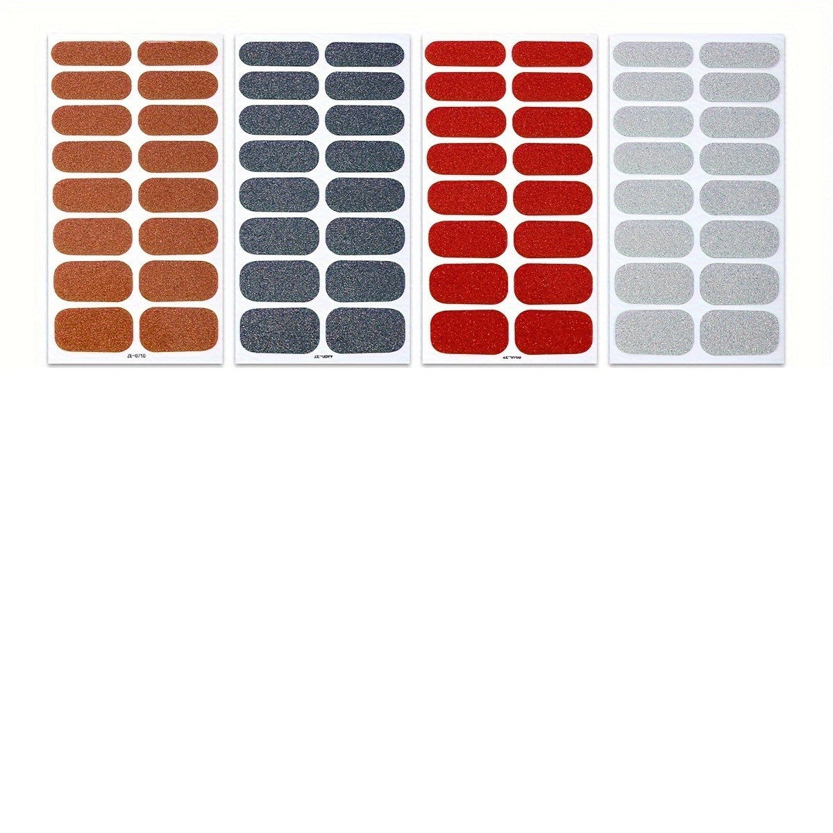 Set of 4 Glitter Nail Wraps - Self-Adhesive Manicure Strips for DIY Nails