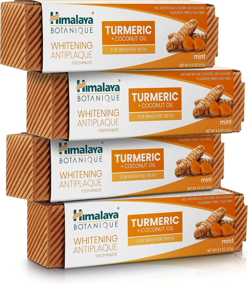 Himalaya Botanique Turmeric Whitening Antiplaque Toothpaste Pack of 4