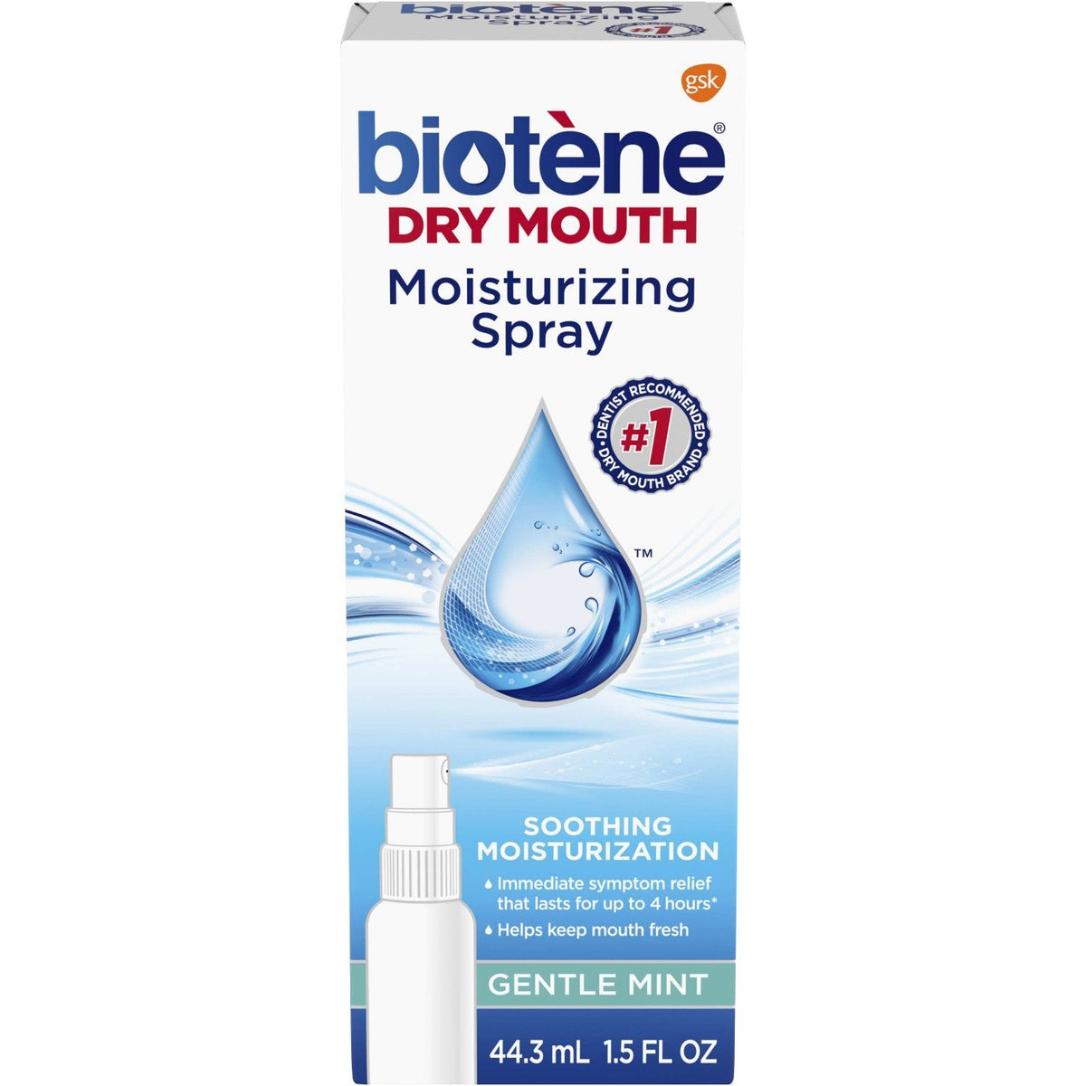 Dry Mouth Spray Mint Flavor 4 Pack - Moisturizing Oral Spray for Relief