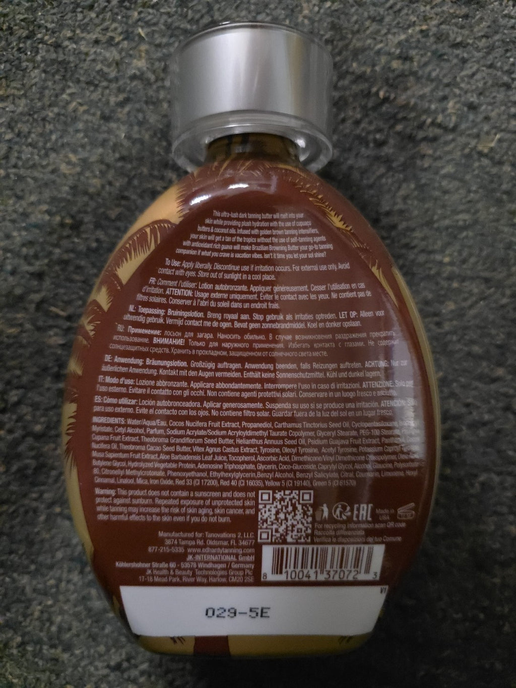 Dark Tanning Lotion with Coconut Oil - Ed Hardy Brazilian Browning Butter 13.5oz