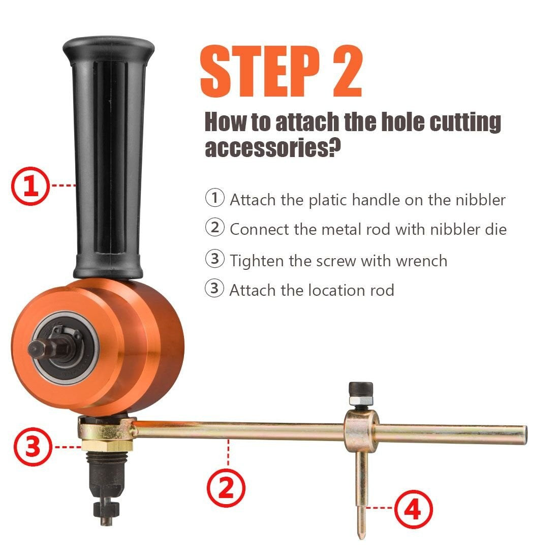 Metal Nibbler Cutter Drill Attachment for Sheet Metal Cutting - Straight & Curve
