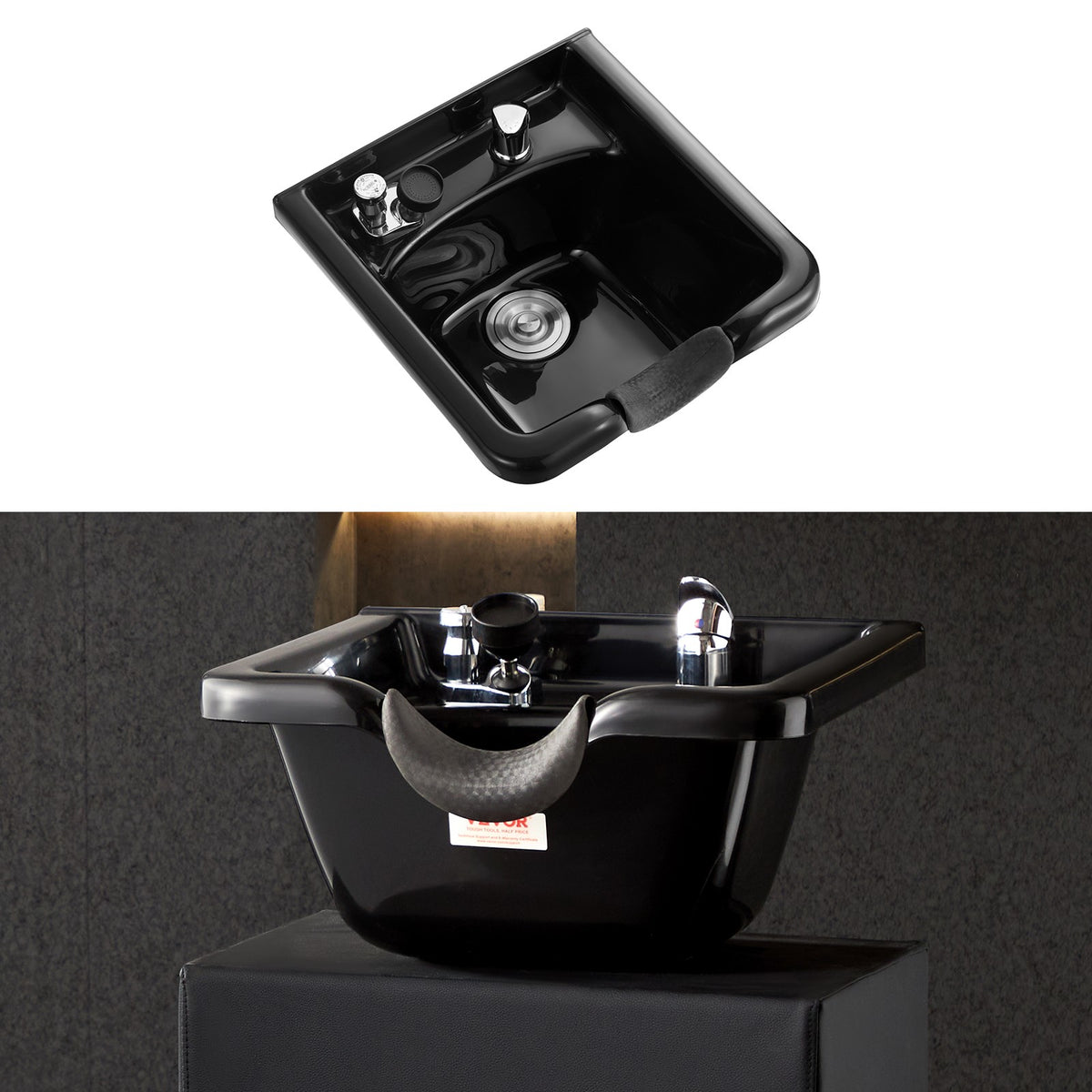 Black Plastic Shampoo Sink for Hair Wash Salon & Home Use