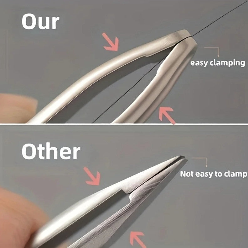 Stainless Steel Precision Tweezers for Eyebrow Facial Hair Grooming - Safe Round Head Design
