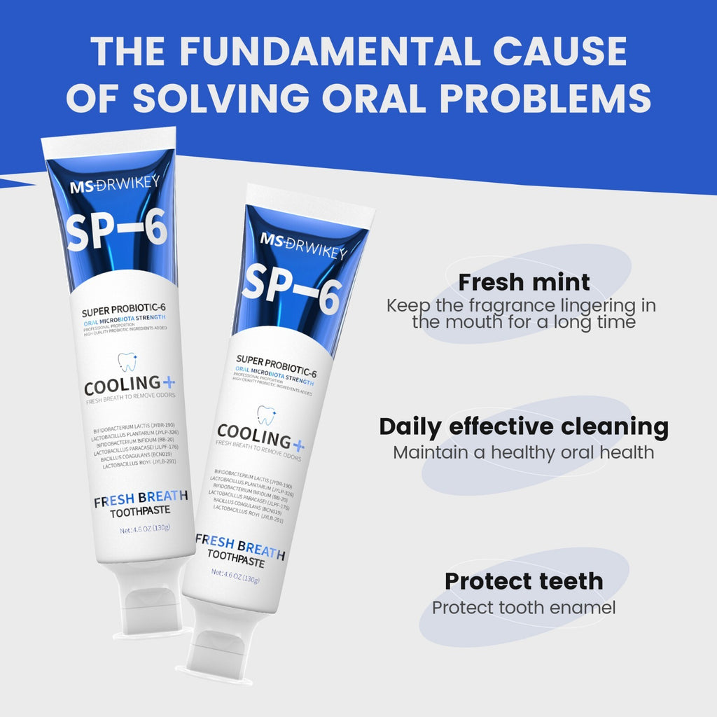 Probiotic Toothpaste for Fresh Breath & Oral Care - Summer Cool Mint, 4.6oz, 2-Pack