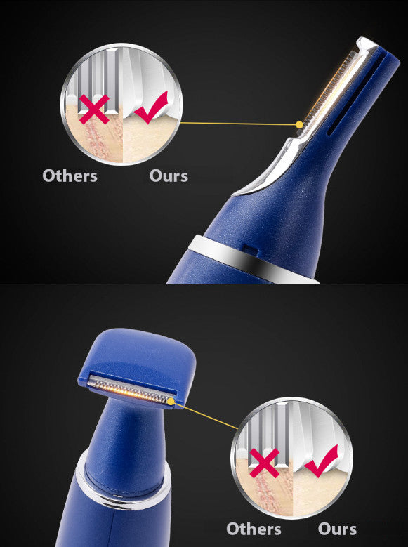 Electric Nose Ear Hair Trimmer 3-in-1 Waterproof Beard & Eyebrow Remover