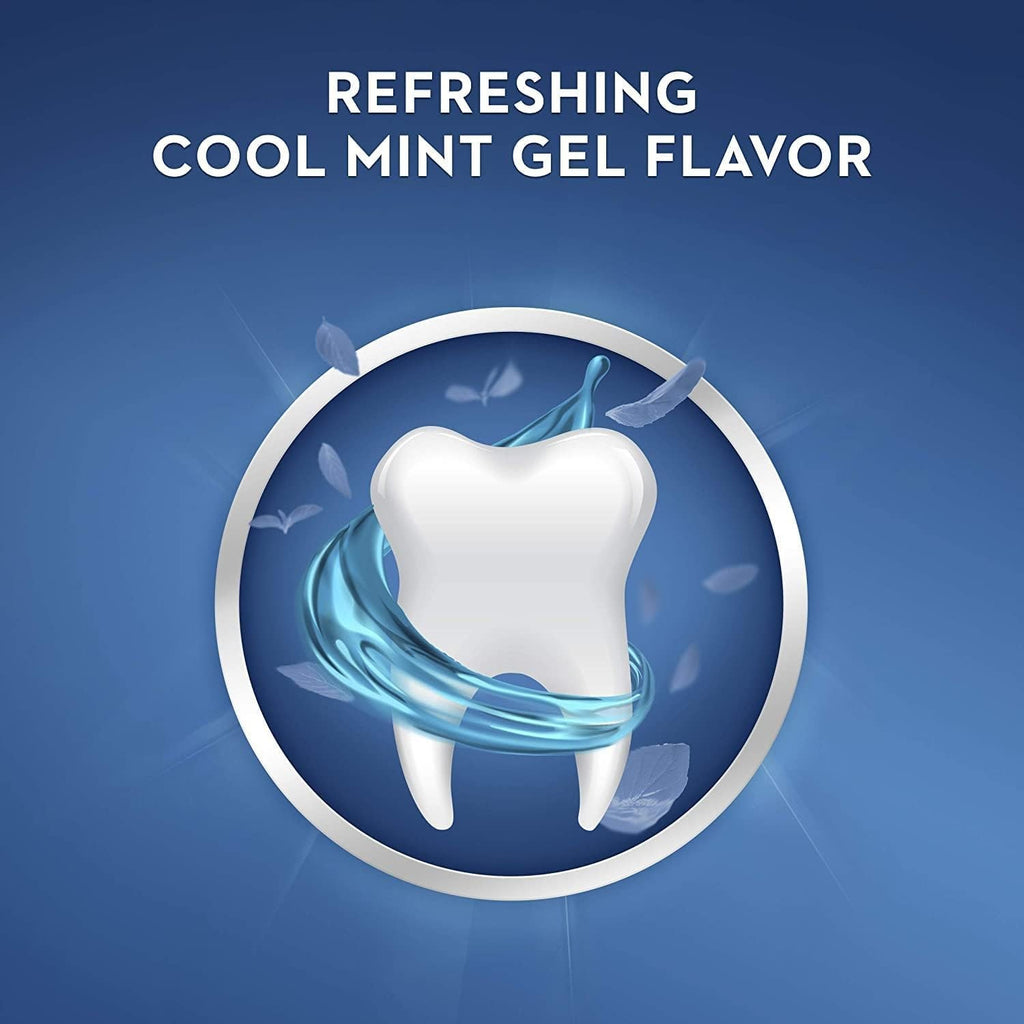 Crest Cool Mint Gel Toothpaste 8.2 Oz Pack of 4 - Enamel Strengthening & Fresh Breath