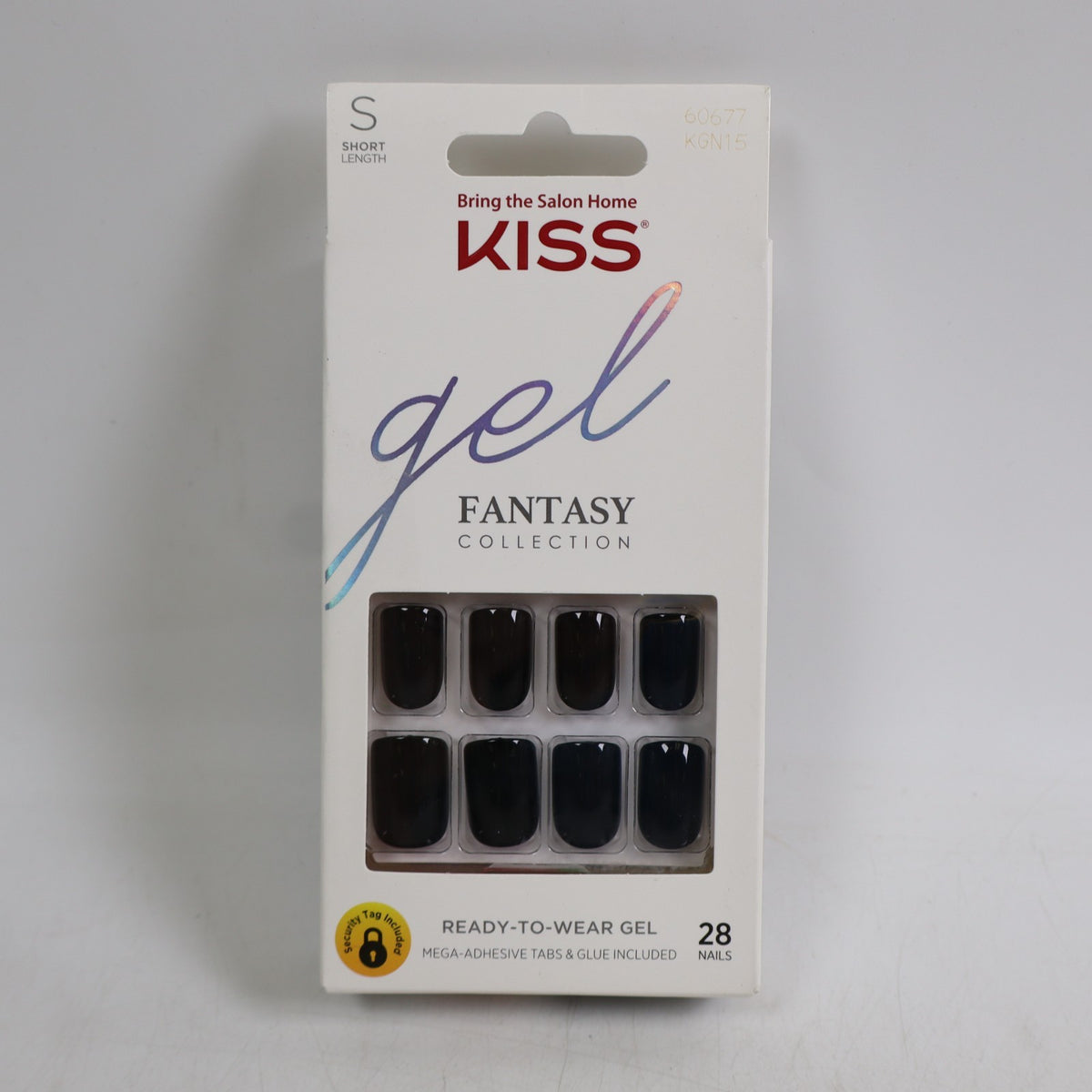 2 Pack Press-On Nails - Black Short Length Gel Fantasy Collection