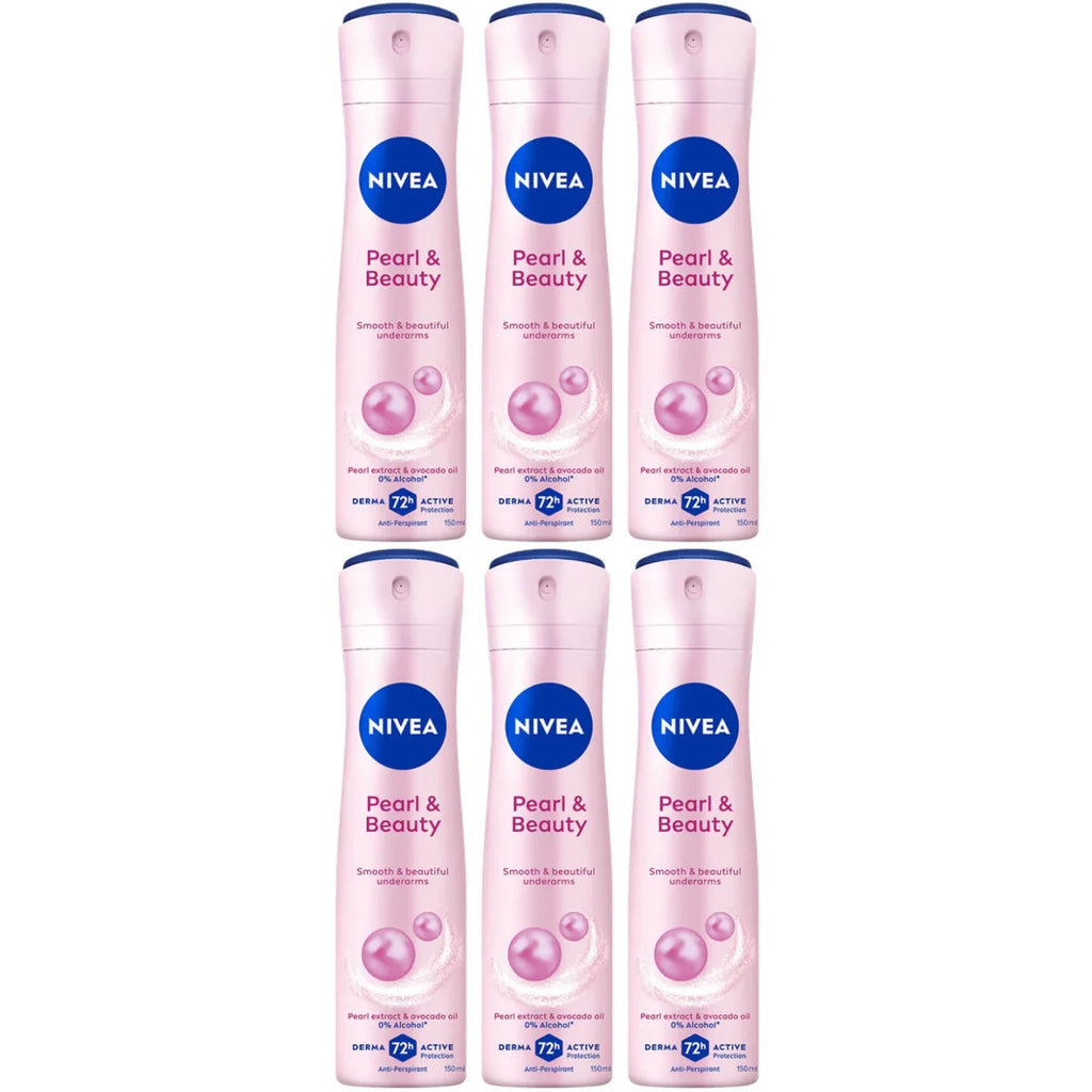 Nivea Pearl & Beauty Anti-Perspirant Spray 150ml - 6 Pack