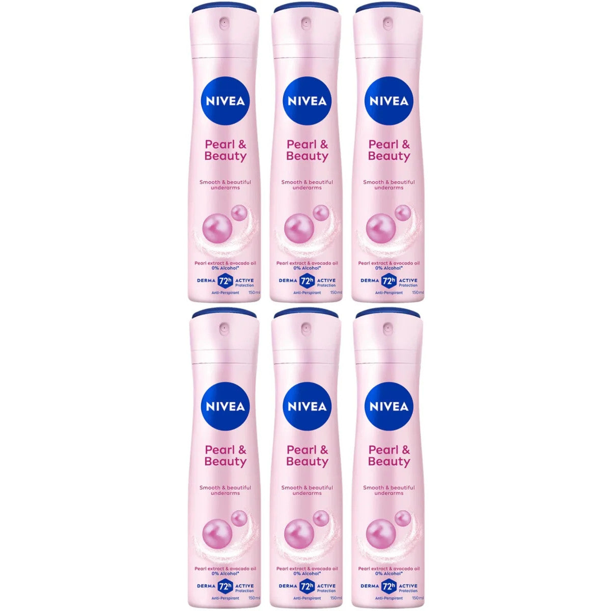 Nivea Pearl & Beauty Anti-Perspirant Spray 150ml - 6 Pack