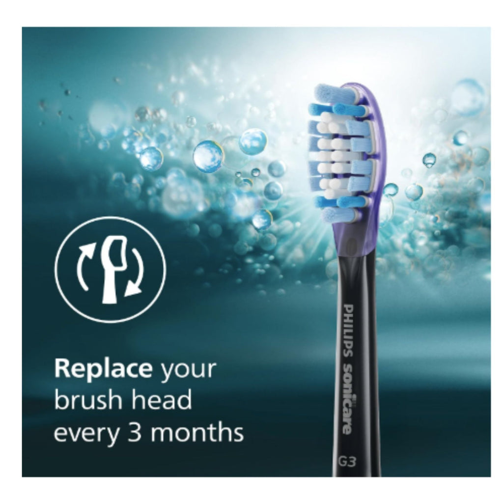 G3 Premium Gum Care Replacement Toothbrush Heads Black 4 Pack for Sonicare