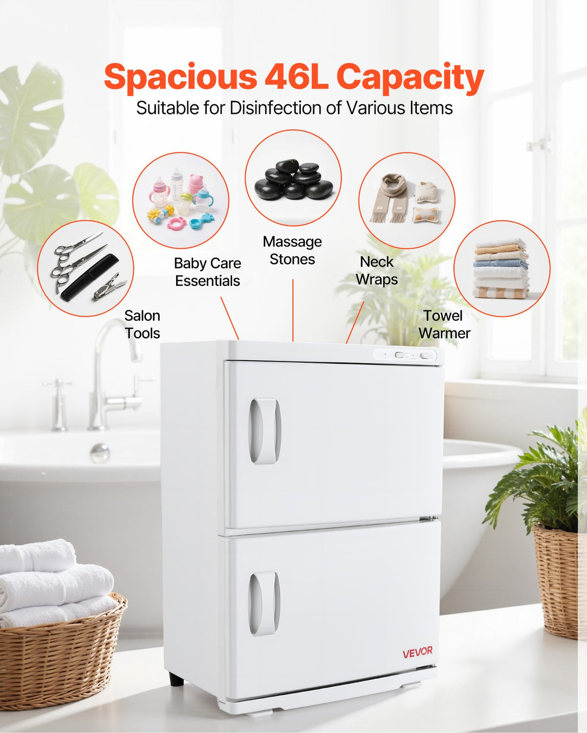 10 Gallon Hot Towel Warmer Cabinet with Disinfection & Large Capacity