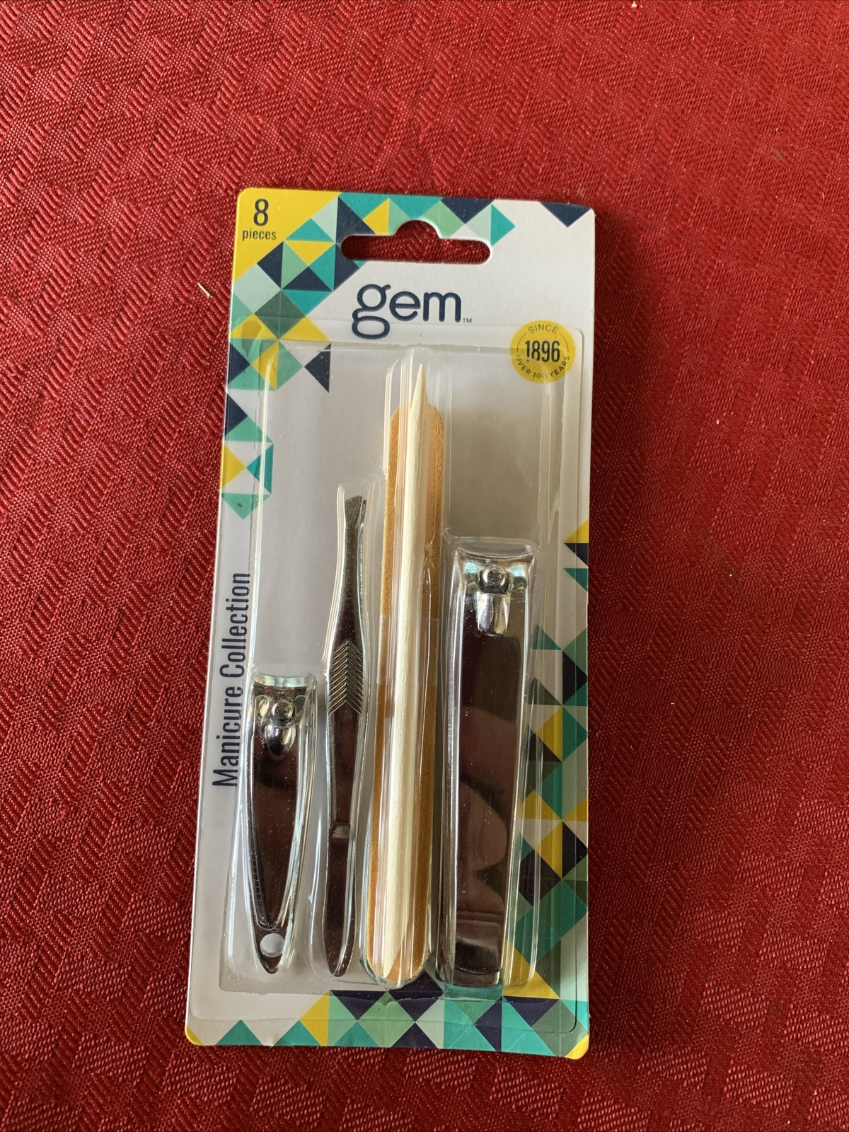 Gem Manicure Collection Kit - Nail Clippers Emery Boards Cuticle Sticks Tweezer