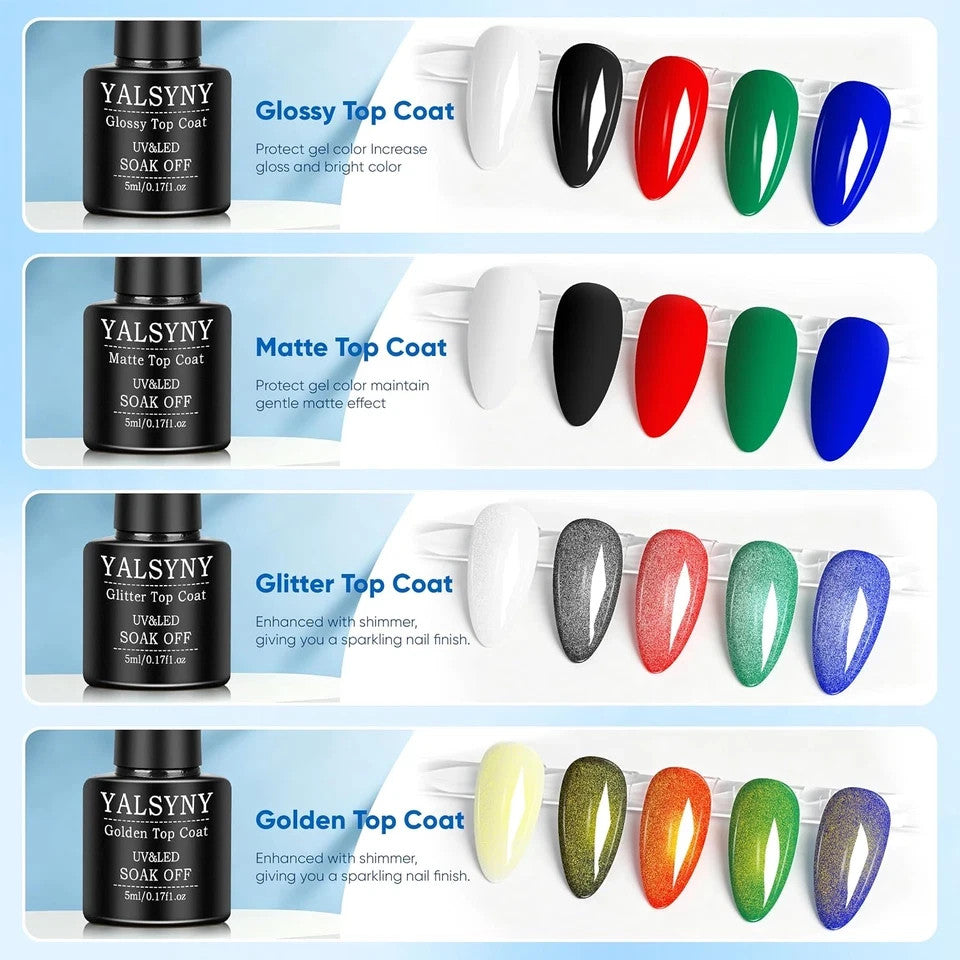 42-Piece Gel Nail Polish Kit with 36 Colors, Base & Top Coats for DIY Manicure