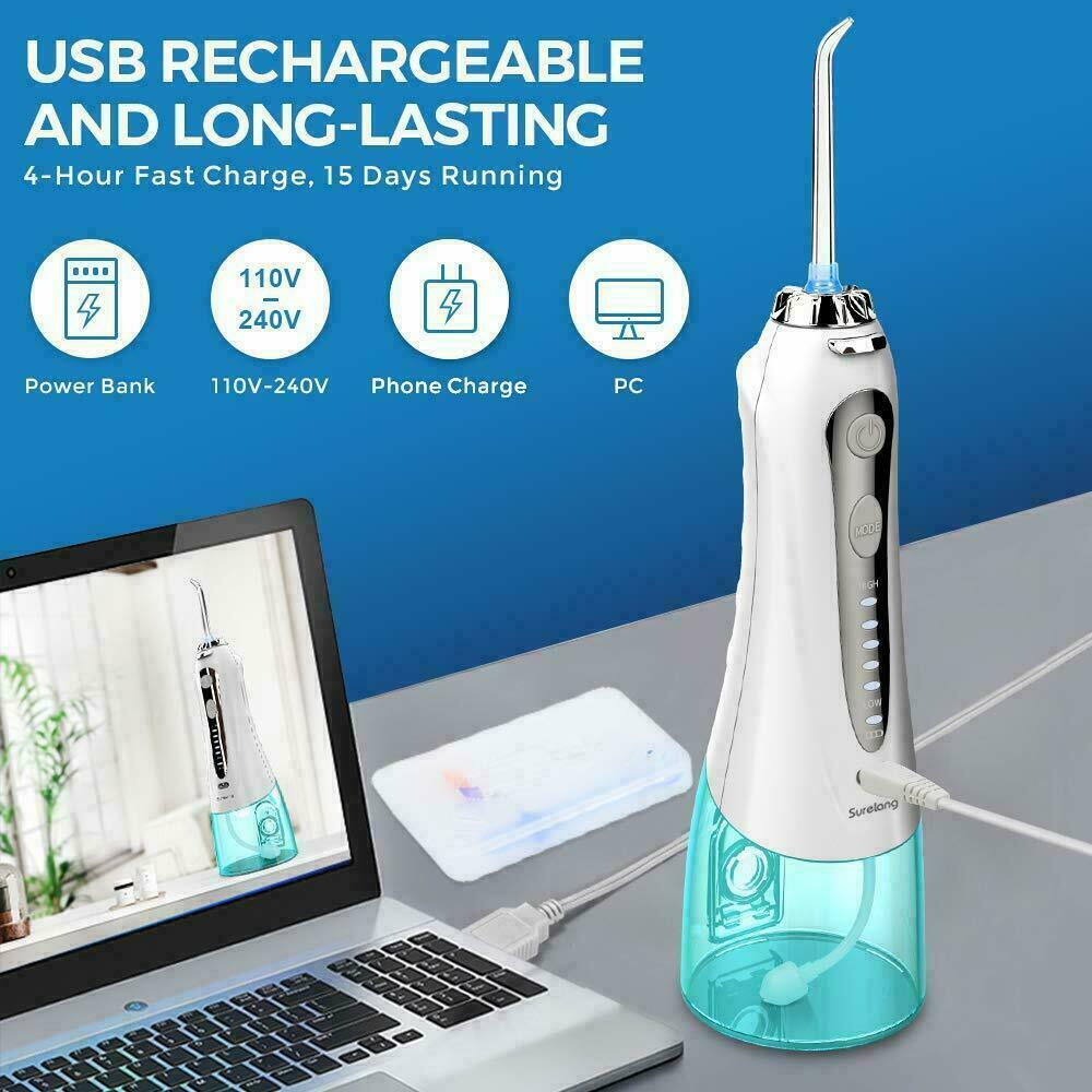 Electric Water Flosser Oral Irrigator with 5 Modes Rechargeable USB Waterproof