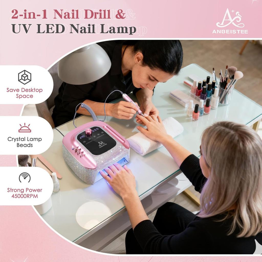 2-in-1 Rechargeable Nail Drill & UV LED Lamp - Professional Manicure Tool