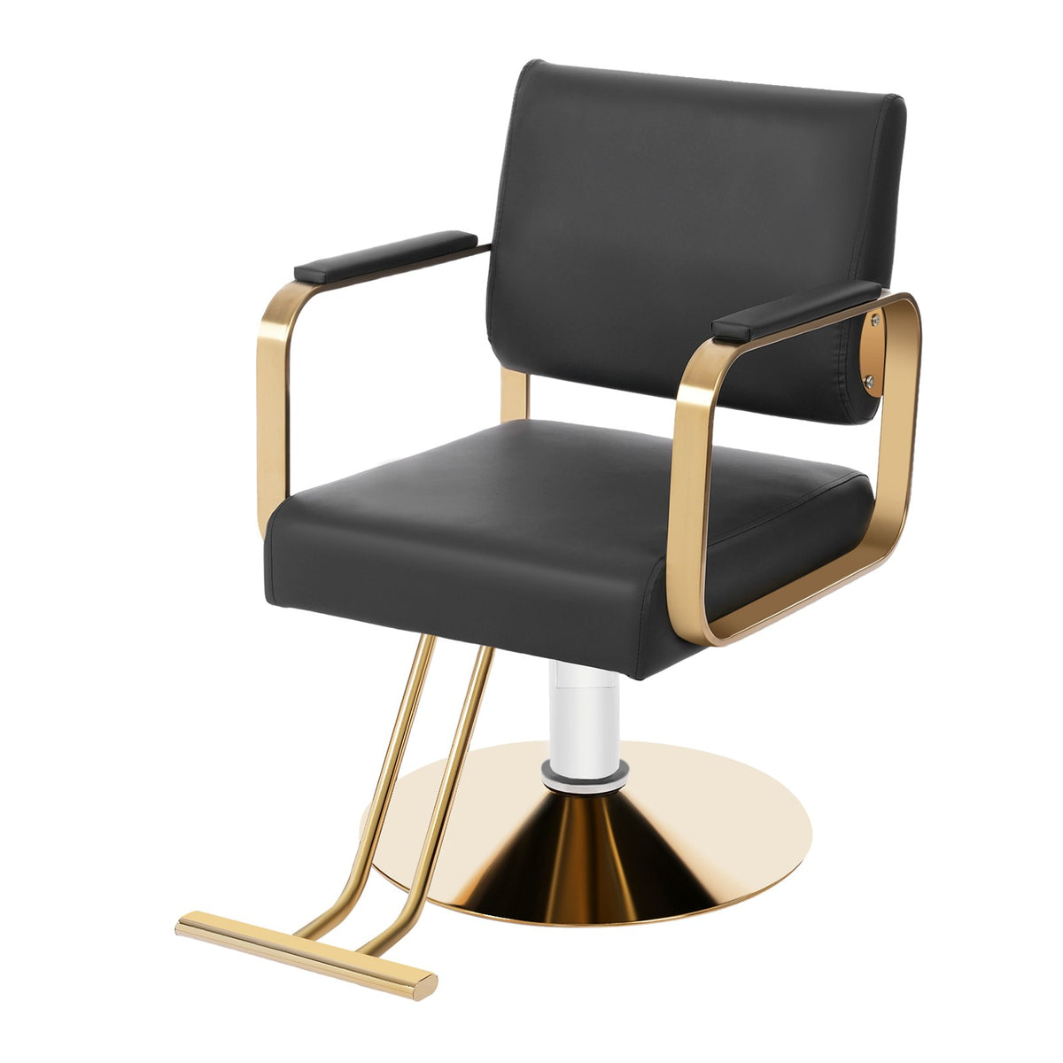 Hydraulic Barber Chair for Salon, Spa & Hair Styling - Adjustable, Modern Black & Gold
