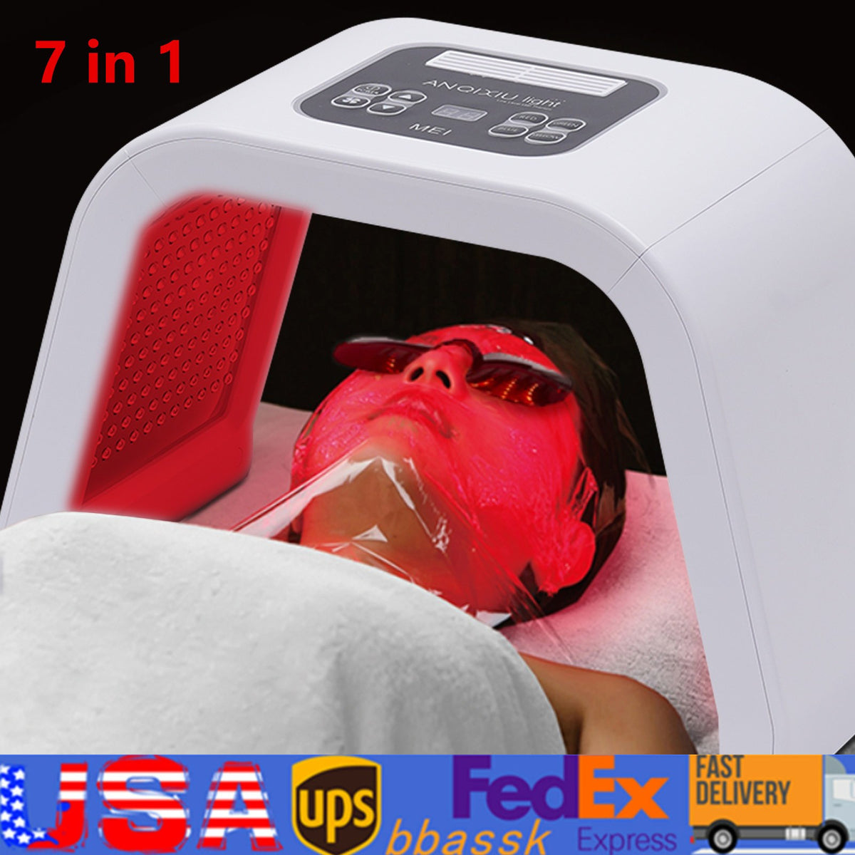 7-Color LED Light Therapy Facial Skin Rejuvenation Machine for Anti-Aging