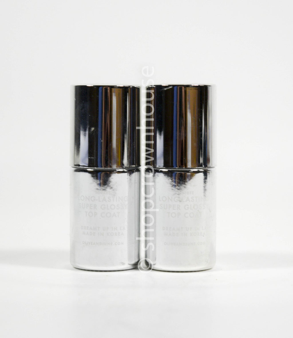 Olive & June Long Lasting Glossy Nail Top Coat 0.46 oz - Set of 2