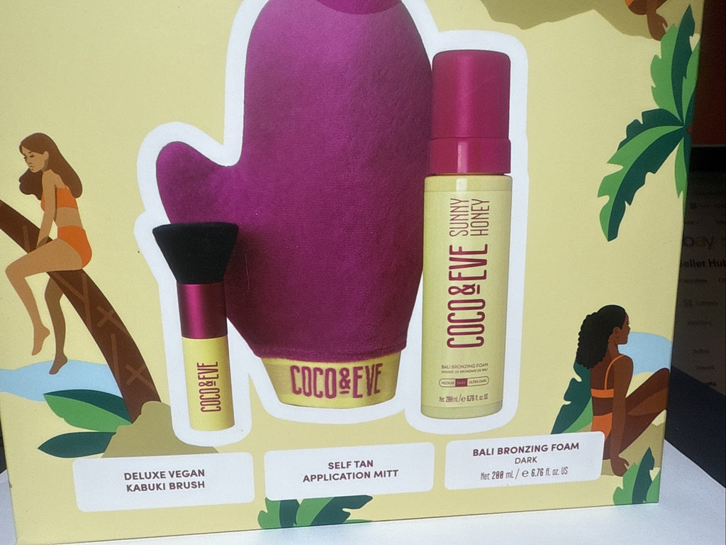 Self Tanning Kit with Dark Bronzing Foam Brush & Mitt - Vegan