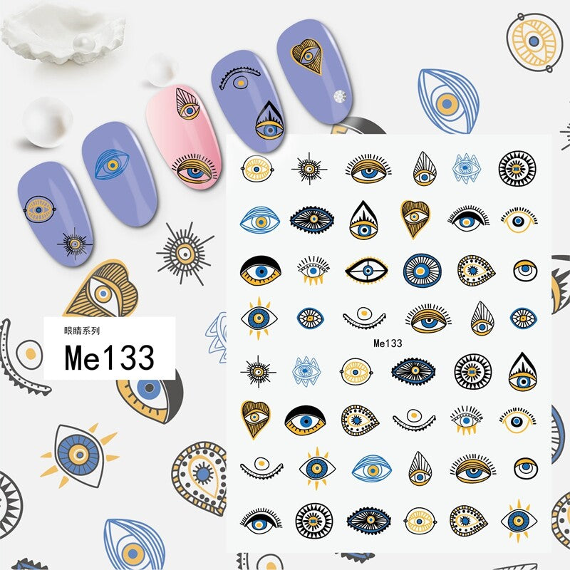 Hamsa Hand Evil Eye Nail Decal Stickers - Self-Adhesive Body Art