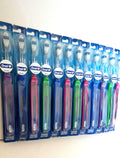 12 Pack Soft Compact Toothbrushes with Indicator Bristles - Small Head