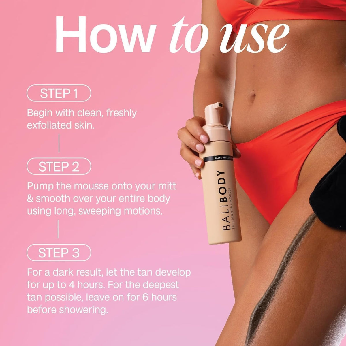 Ultra Dark Self Tanning Mousse & Mitt Set with Bag - Natural Glow