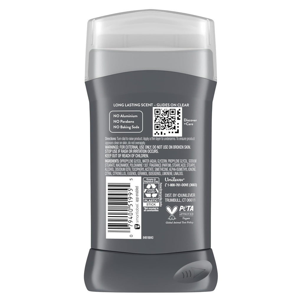 Dove Men+Care Aluminum-Free Deodorant Stick 3 Pack Citrus Fresh 72H Protection