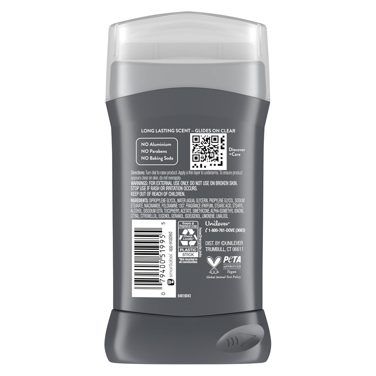 Dove Men+Care Aluminum-Free Deodorant Stick 3 Pack Citrus Fresh 72H Protection