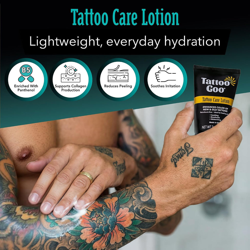Tattoo Aftercare Kit - 3-Piece Set with Antimicrobial Soap, Balm & Lotion