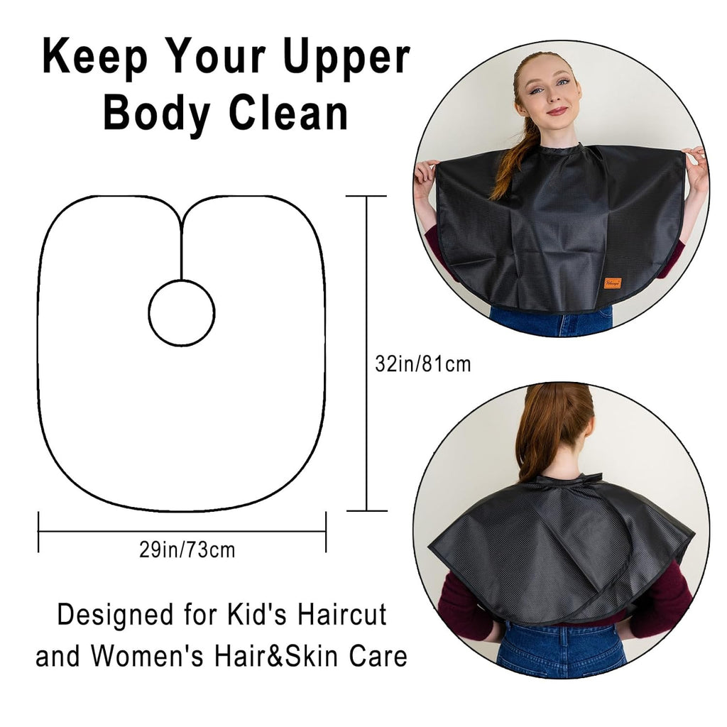 Waterproof Hair Dye Cape for Salon & Hairdressing, Adjustable Neck Cover