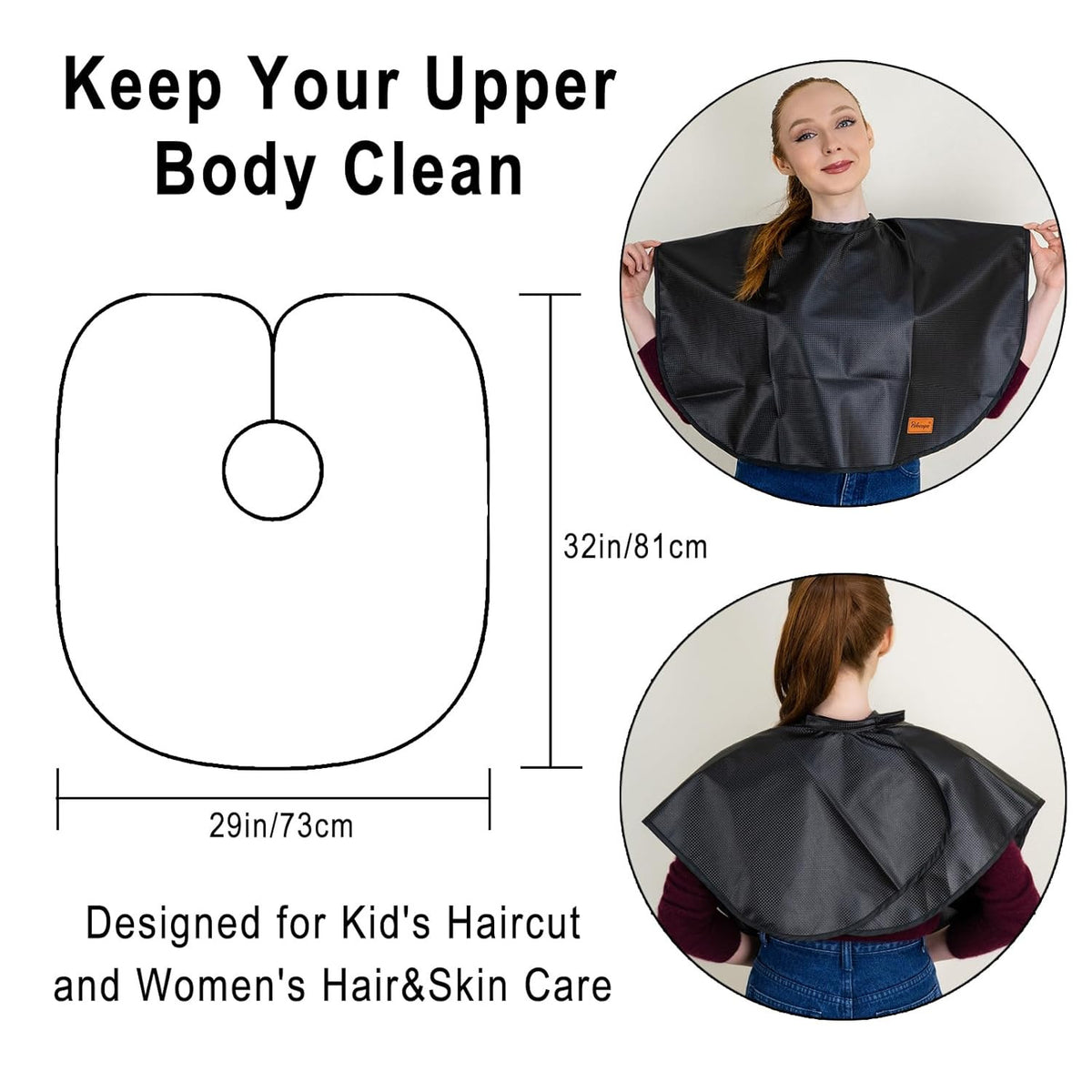 Waterproof Hair Dye Cape for Salon & Hairdressing, Adjustable Neck Cover