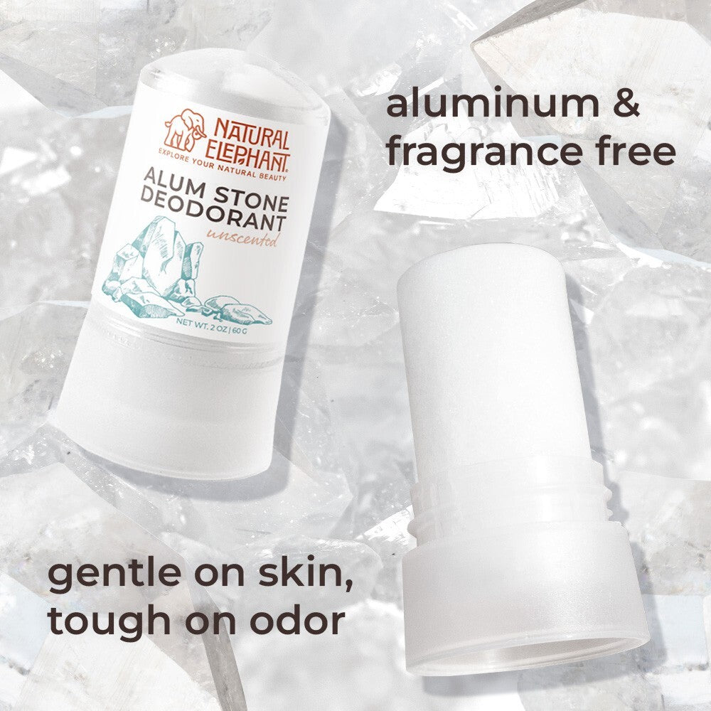 Natural Elephant Alum Stone Deodorant Stick 60g - Natural Mineral Salt for Sensitive Skin