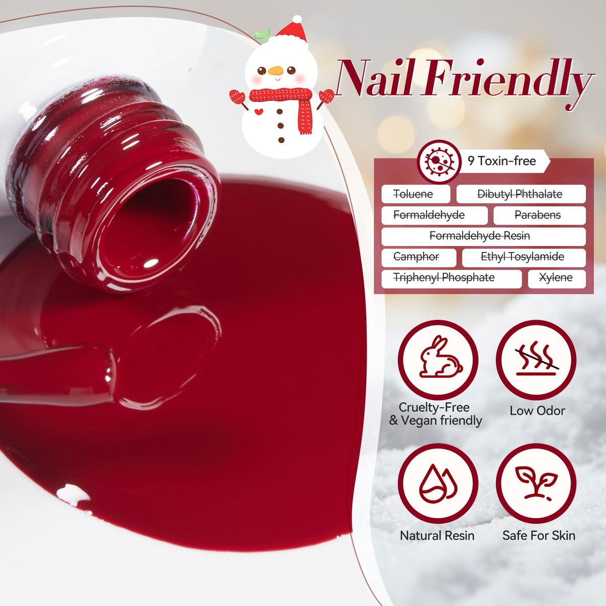 Christmas Gel Nail Polish Set - 6 Colors Long-Lasting Holiday Manicure