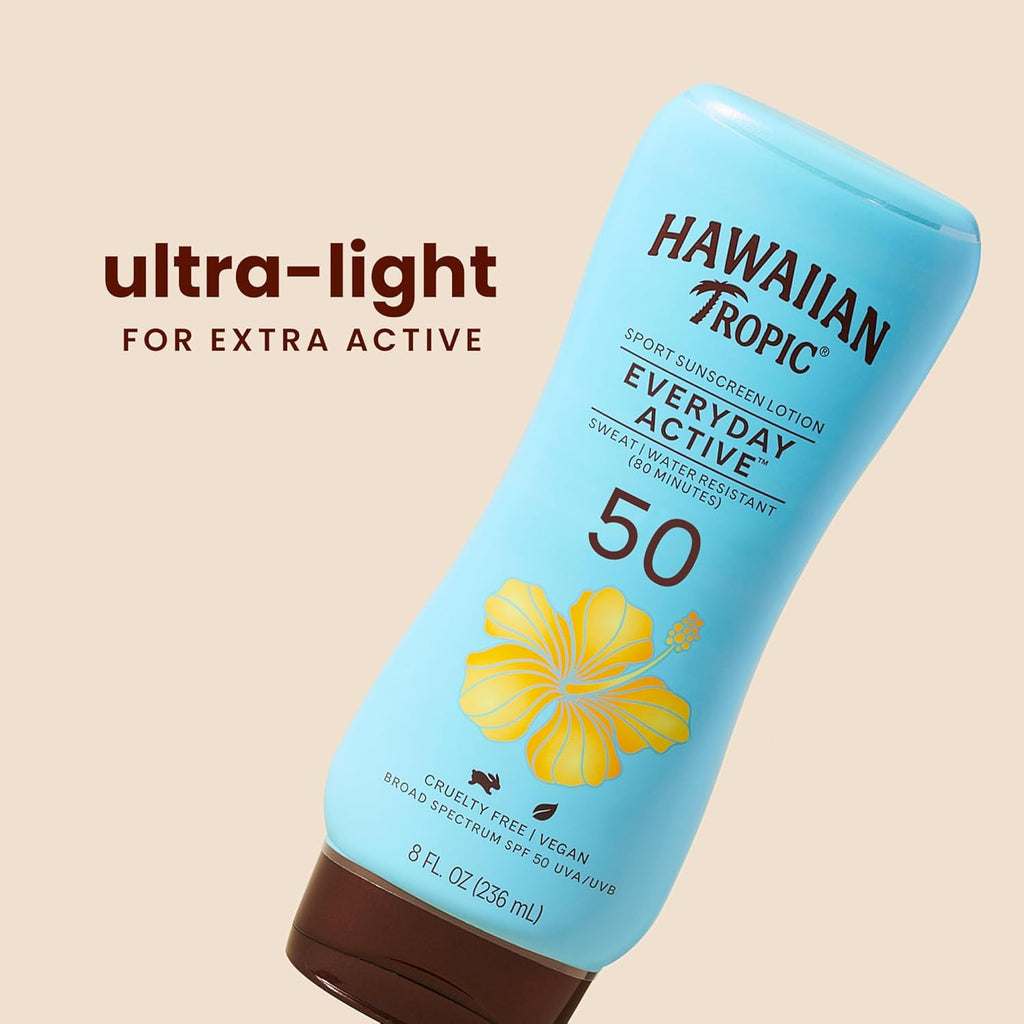 SPF 50 Sunscreen Lotion - Waterproof, Oil-Free, Broad Spectrum, Tropical Scent