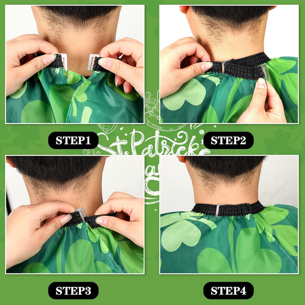 St. Patrick's Day Professional Barber Cape with Neck Duster Brush - Green
