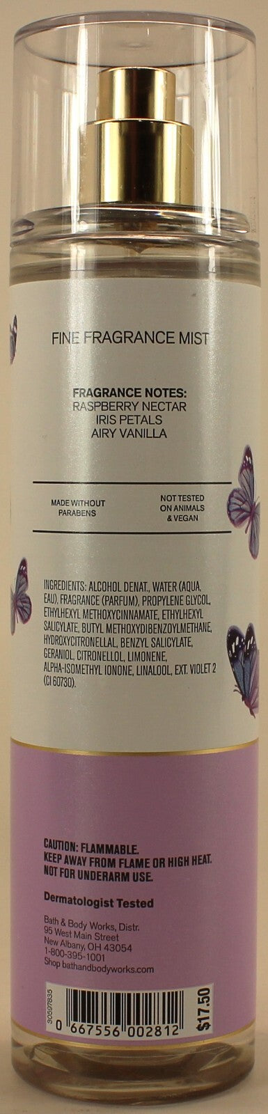 Body Mist Spray 8 Oz Butterfly Fragrance with Raspberry Nectar & Vanilla