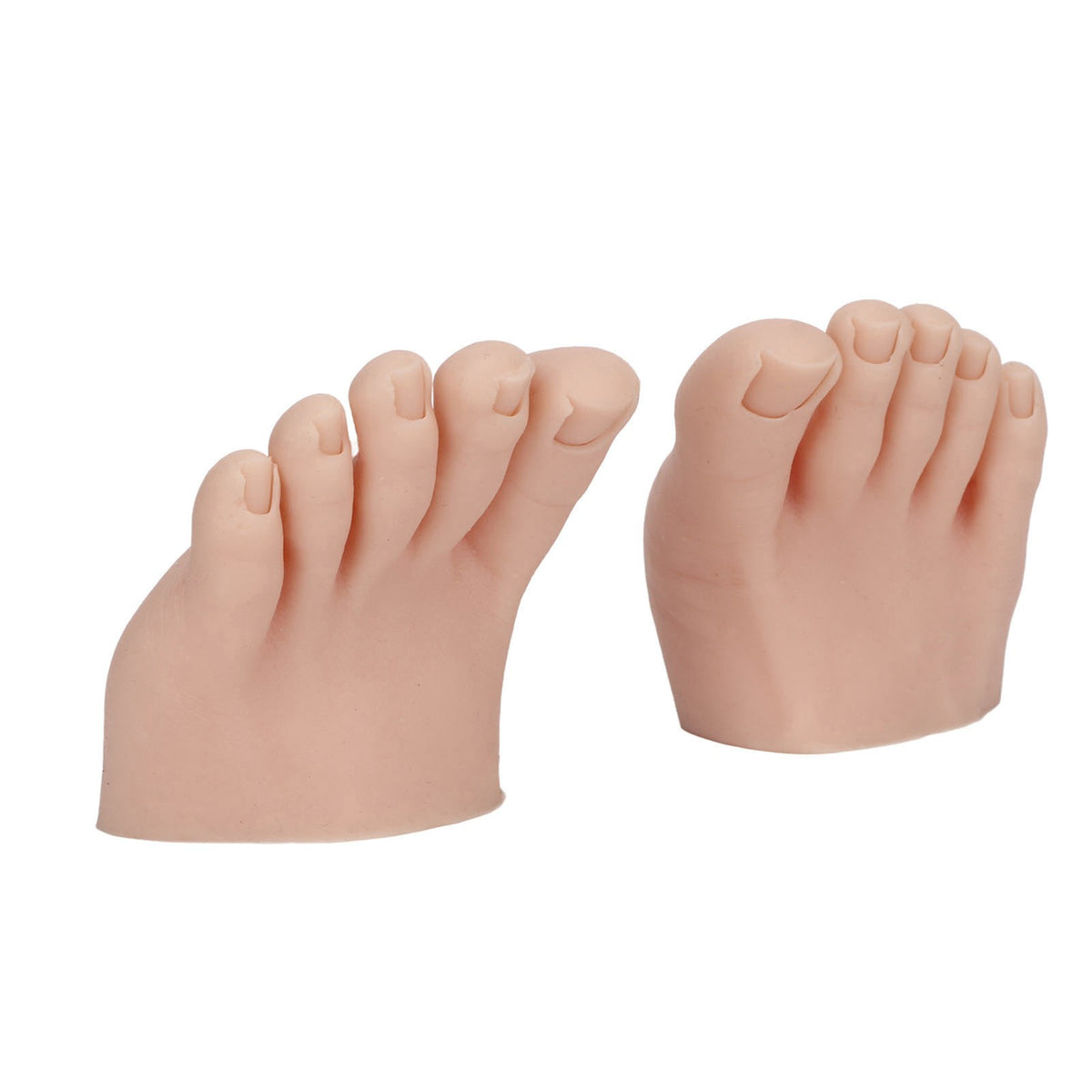 Silicone Pedicure Practice Foot Model for Nail Art and Tattoo Training - Medium Skin Tone